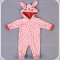 Bip Baby Tavşan Desenli Kapşonlu Tulum (2-9Ay)