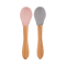 Oioi 2’Li̇ Bambu Saplı Kaşık Pinky Pink/Powder Grey (9Ay+)